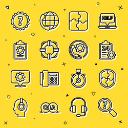 set line unknown search shield checklist with 24 vector image