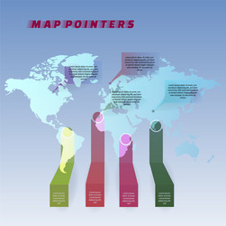 set of colorful map markers pointer vector image