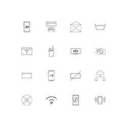 Devices linear thin icons set outlined simple vector