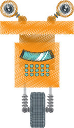 drawing robot operator technology artificial vector image