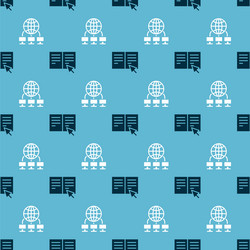 set online book and computer network on seamless vector image