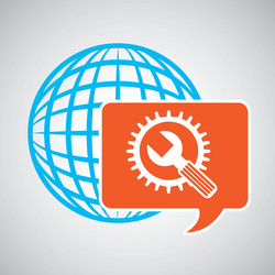 Global web network tool support icon vector