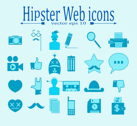 Hipster media icons vector