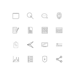 internet technologies simple linear icons set vector image