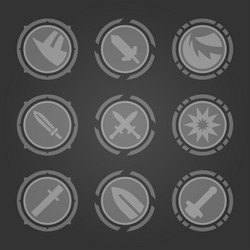 mobile fps game button set vector