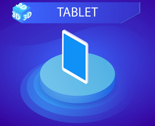 Tablet isometric design icon web 3d colorful vector