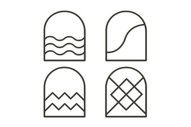decorative patterns representing waves curves vector image