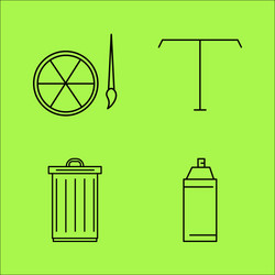 design elements simple linear outline icon set vector image