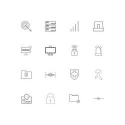 internet security simple linear icons set vector image