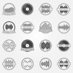 sound logo and emblem set vector