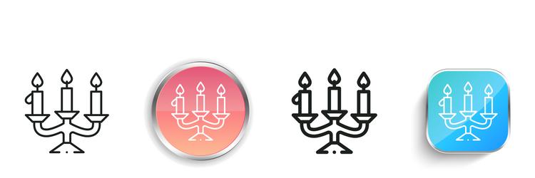 candelabra icon thin linear regular and button vector image