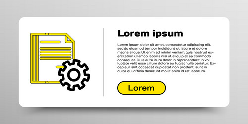 Line document settings with gears icon isolated vector