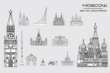 Moscow Skyline - Line Art Vector Image