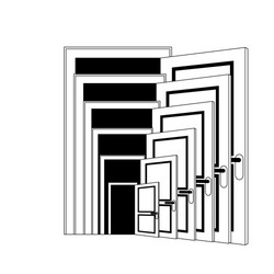 recursion open door isolated repeating doors vector image