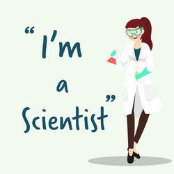 scientist character with science experiment flat vector