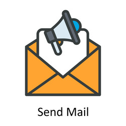send mail fill outline icon design vector image