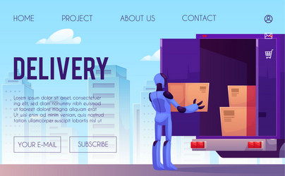 a web page with robot vector image