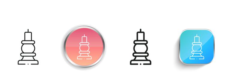 candelabrum icon thin linear regular and button vector image
