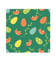 Cartoon seamless pattern with easter eggs Vector Image