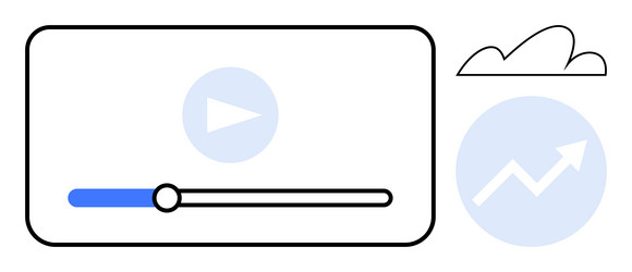 media player interface with progress bar vector image