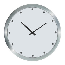 Silver wall clock vector