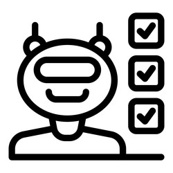 smiling robot successfully completing tasks vector image