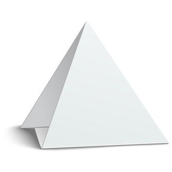 three-cornered triangular blank paper table card vector image