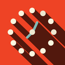 abstract clock on red background vector image