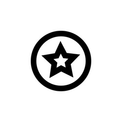circle line icon with star follower symbol vector image