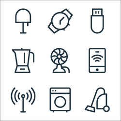 electronics line icons linear set quality vector image