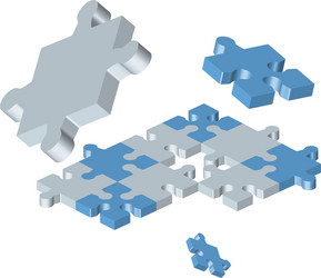 Geometric Puzzle Piece vector image