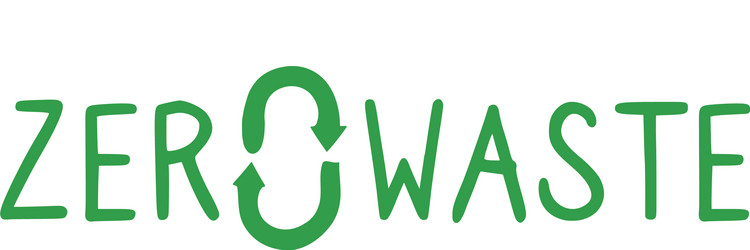 Green zero waste logo on white background vector