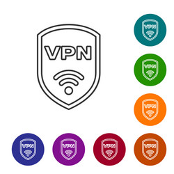 grey shield with vpn and wifi wireless internet vector image
