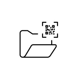 open file folder and qr code labelling vector image