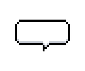 pixel speech bubble text box retro game vector image