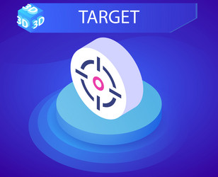 target isometric design icon web 3d colorful vector image