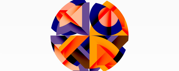 abstract geometric design four colorful quadrants vector image