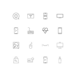 devices linear thin icons set outlined simple vector image