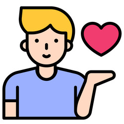 Man with heart icon valentines day related vector