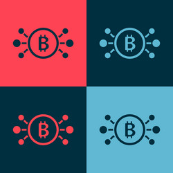 pop art cryptocurrency bitcoin in circle vector image