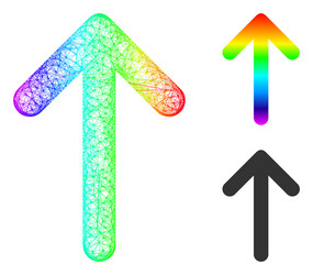 rainbow net mesh gradient arrow up icon vector image