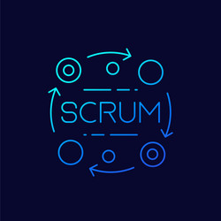 Scrum process line icon Royalty Free Vector Image