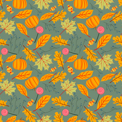 Seamless pattern with autumn leaves vector