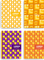 set abstract square pattern for cards vector image