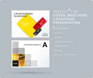 square design presentation template with colourful vector image