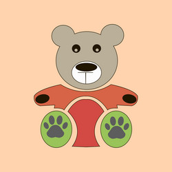 Teddy bear icon flat design doll Royalty Free Vector Image