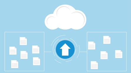 cloud backup upload file to network vector image