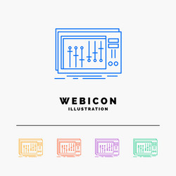 console dj mixer music studio 5 color line web vector image