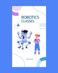 kids robotic classes and electronic technology vector