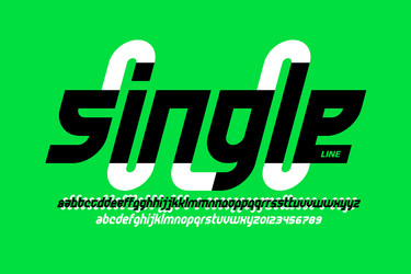 single line font alphabet letters and numbers vector image